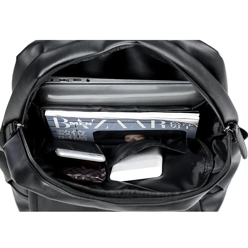 Men Pu Leather Backpack