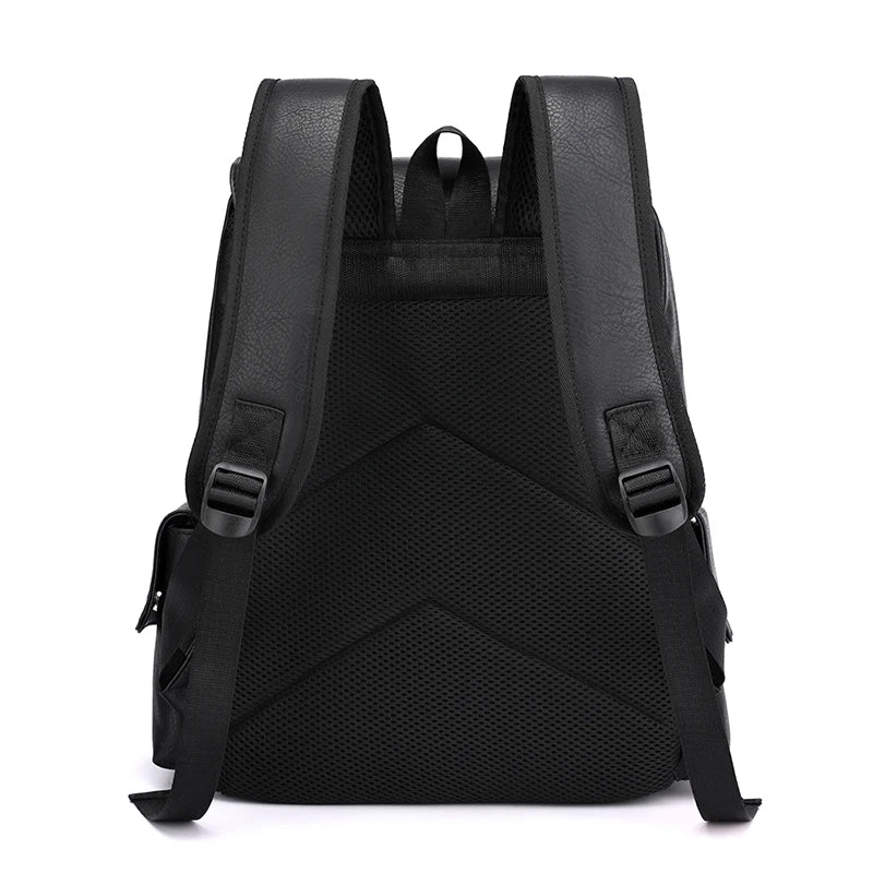 Men PU Leather Backpack