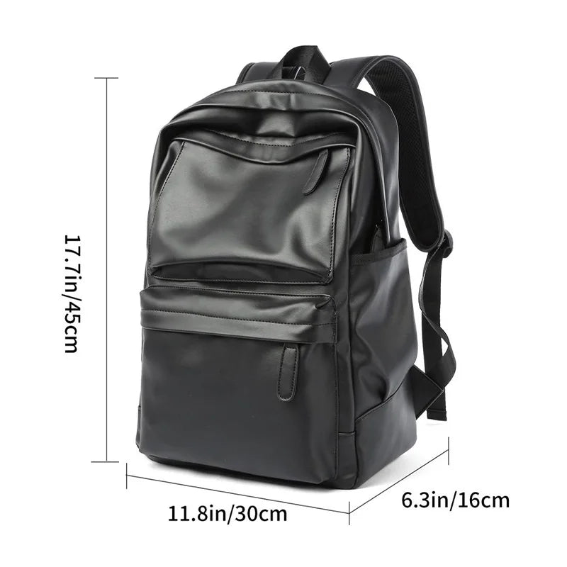 Men Pu Leather Backpack