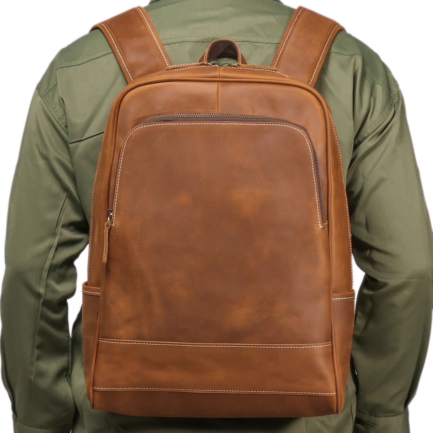 Vintage Genuine Leather Travel Backpack