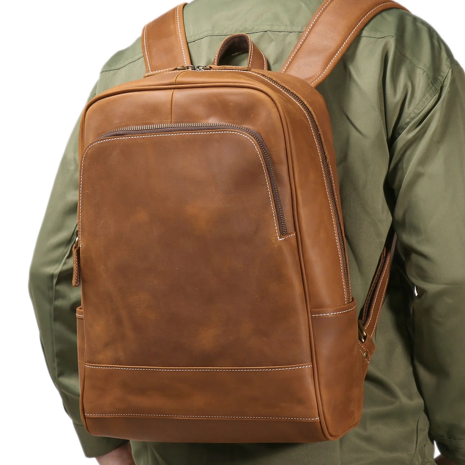 Vintage Genuine Leather Travel Backpack