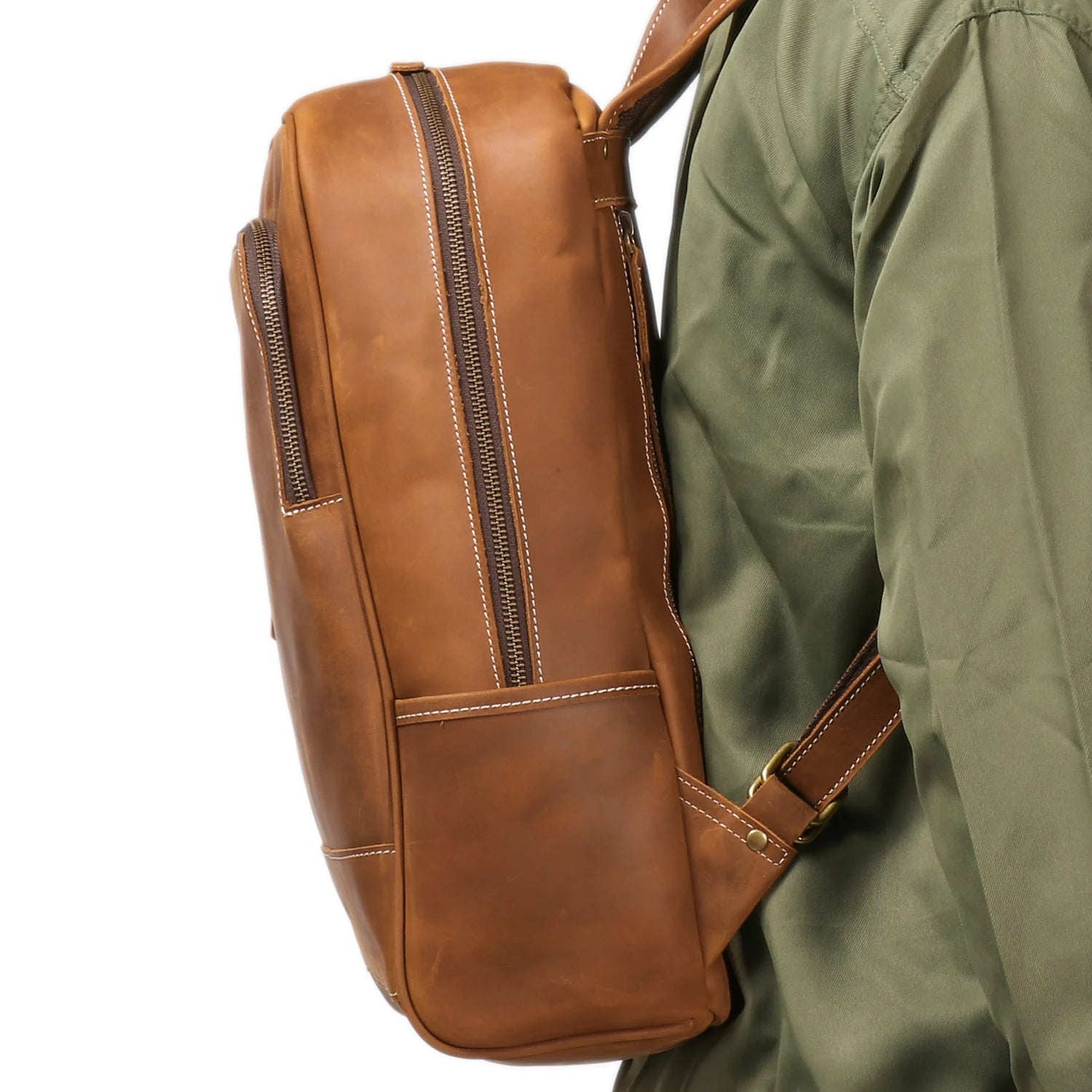 Vintage Genuine Leather Travel Backpack
