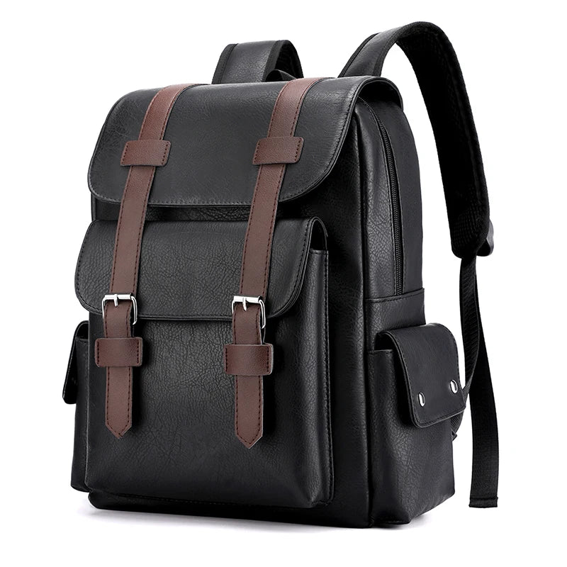 Men PU Leather Backpack