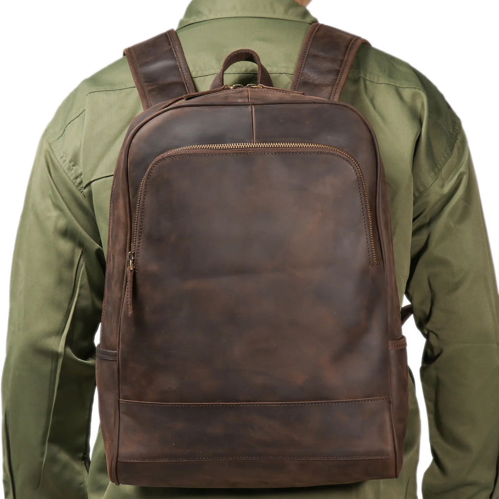 Vintage Genuine Leather Travel Backpack