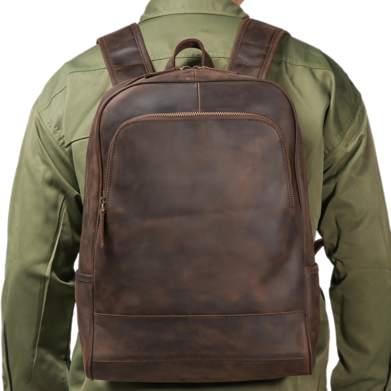 Vintage Genuine Leather Travel Backpack